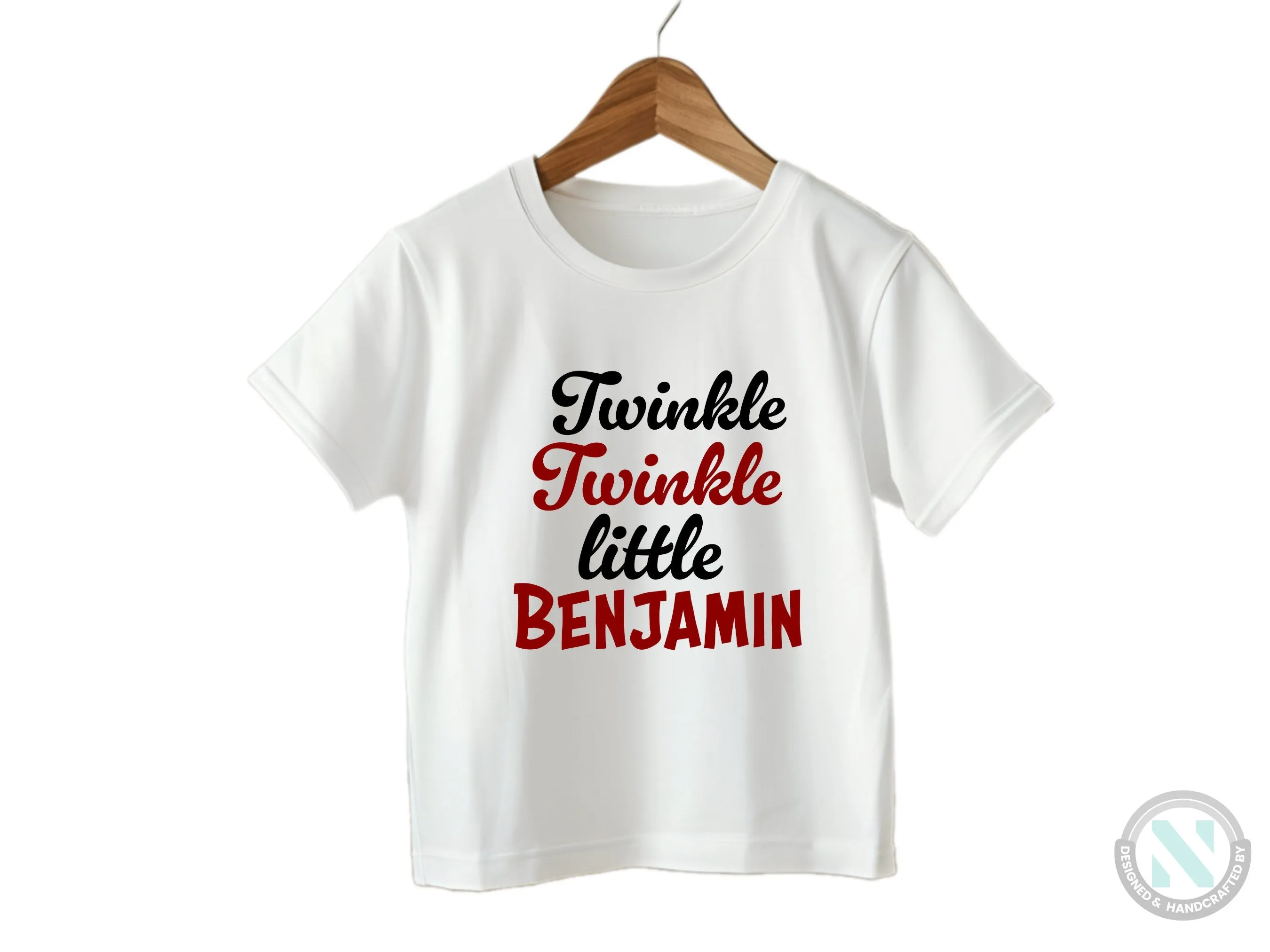 Personalize Name Short Sleeve Baby Bodysuit for Baby Bodysuit with "Twincle Twincle Little"