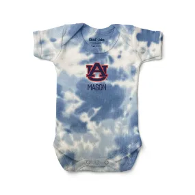 Personalized Auburn Tigers Tie Dye Bodysuit