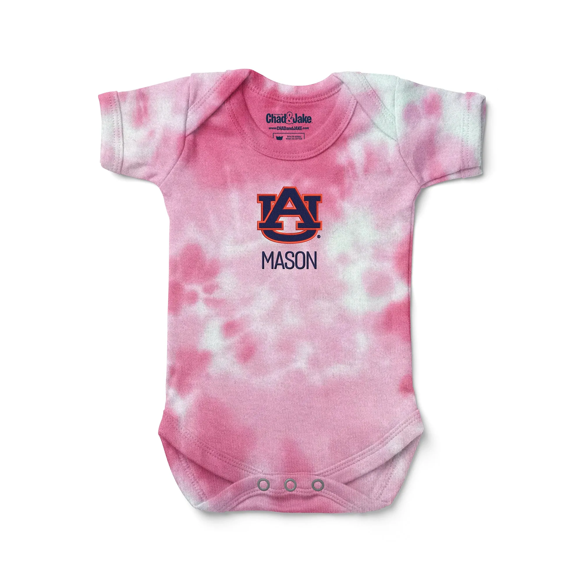 Personalized Auburn Tigers Tie Dye Bodysuit