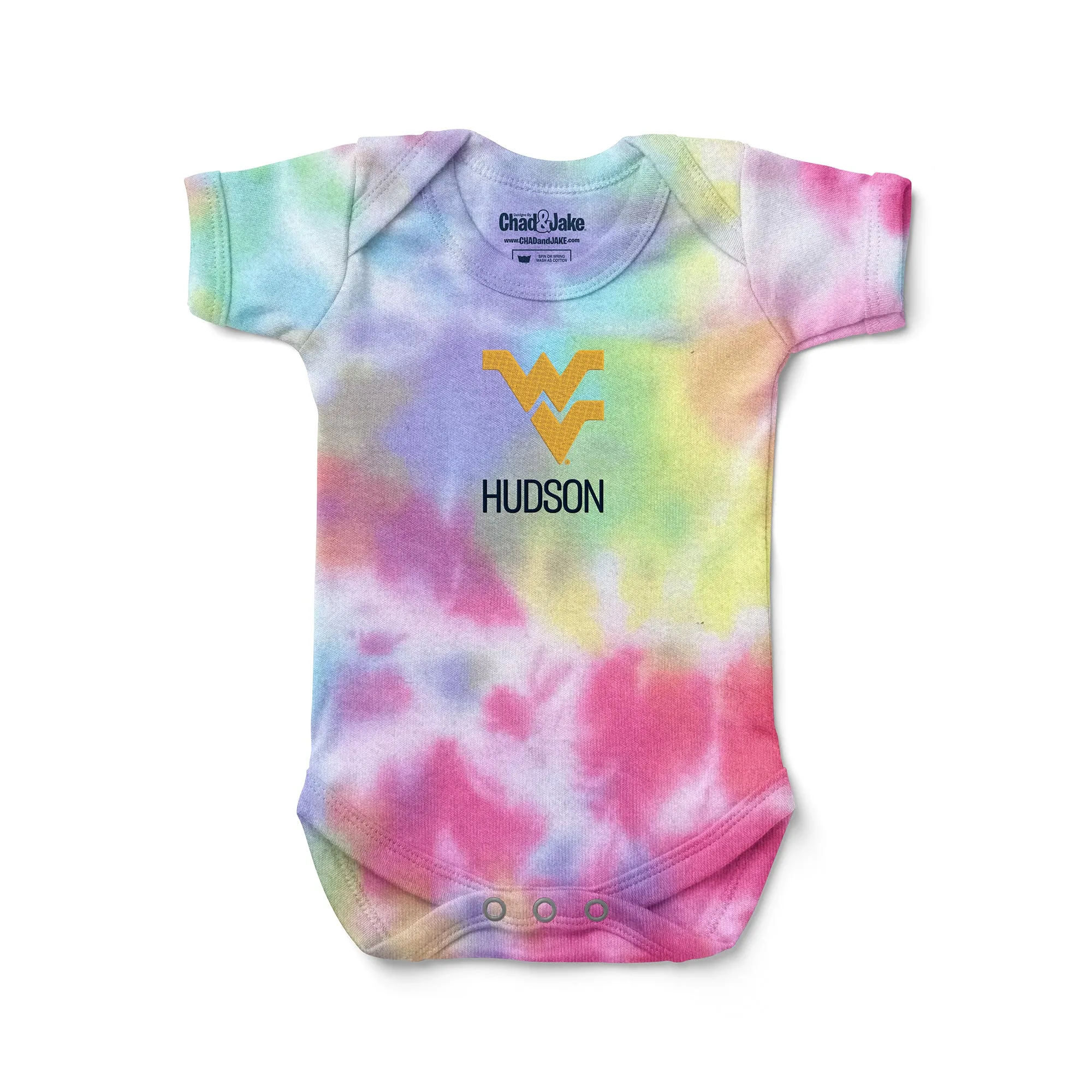 Personalized West Virginia Mountaineers Tie Dye Bodysuit