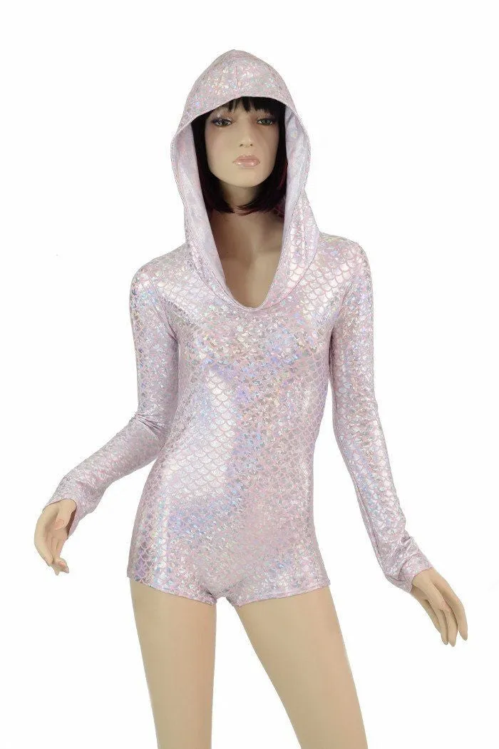 Pink Mermaid Long Sleeve Hoodie Romper