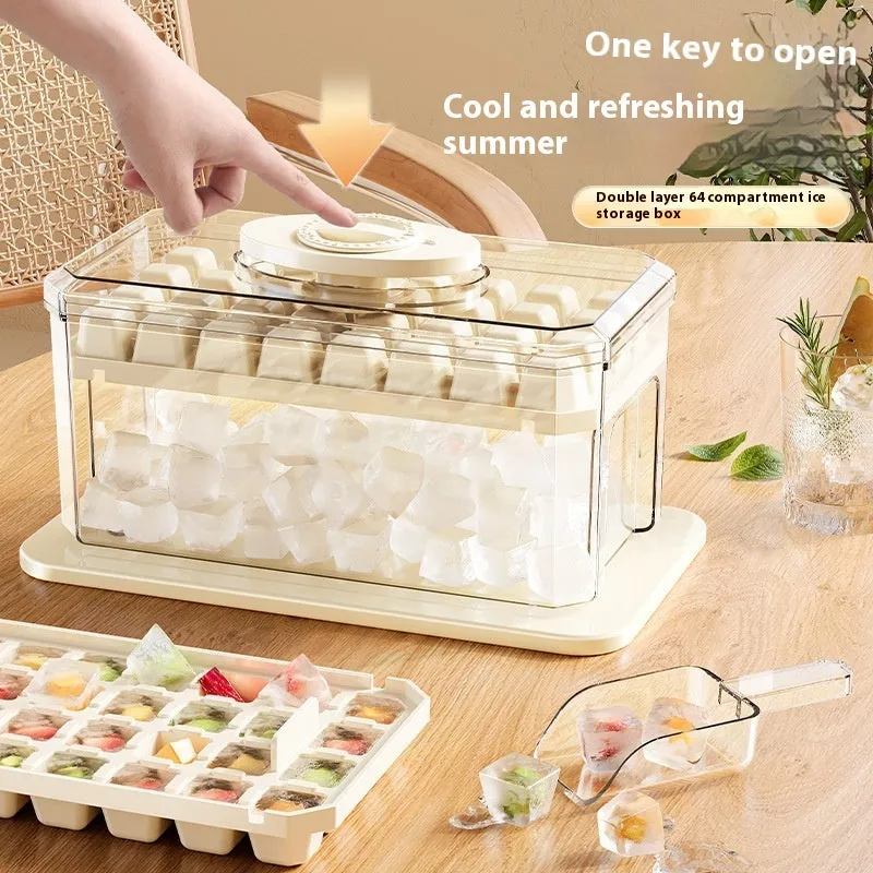 PP Material Ice Mould Quick Demould Ice Cube Tray Creative Party Bar Kitchen Freezer Cooling Drink Ice Box Silicone Molds Kitchen Gadgets