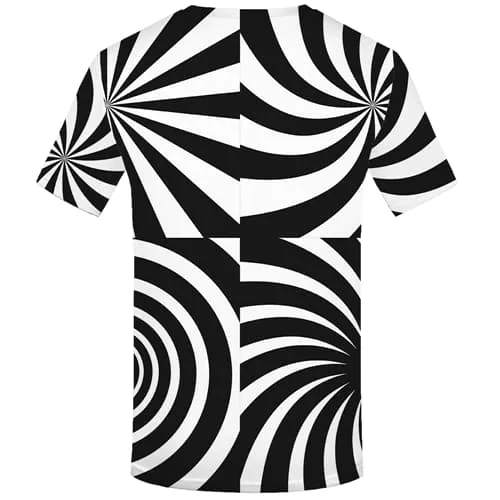 Psychedelic T-shirt Men Black And White T-shirts Graphic Dizziness Tshirts Novelty