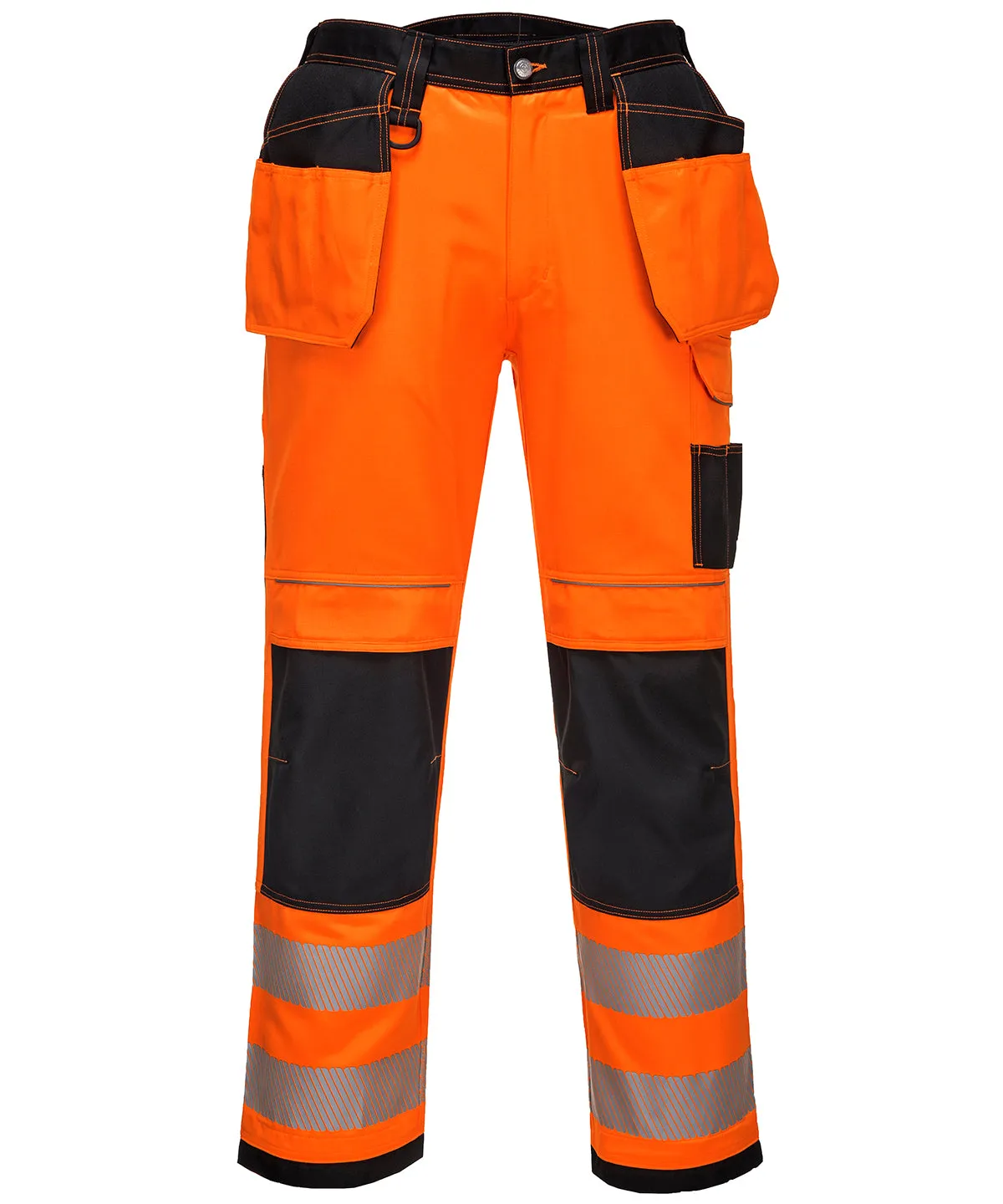 PW3 Hi-vis holster work trousers (T501) regular fit | Orange/Black