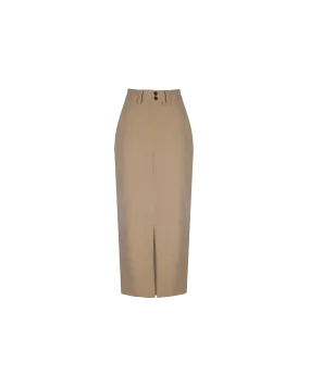 RAFFIA SKIRT CAMEL