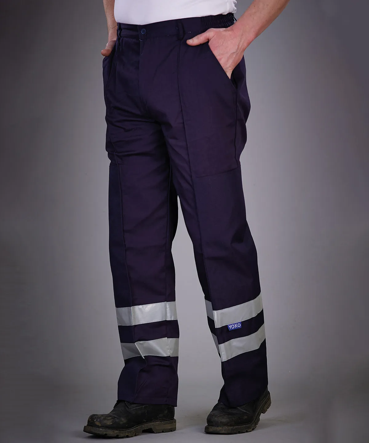 Reflective polycotton ballistic trousers (BS015T) | Black