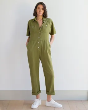 Riley Cotton Short Sleeve Jumpsuit