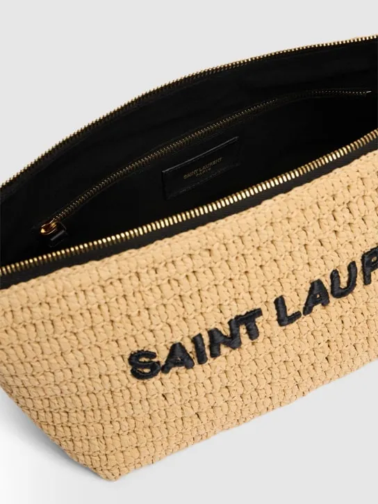 Saint Laurent   Tuc raffia effect crossbody bag 