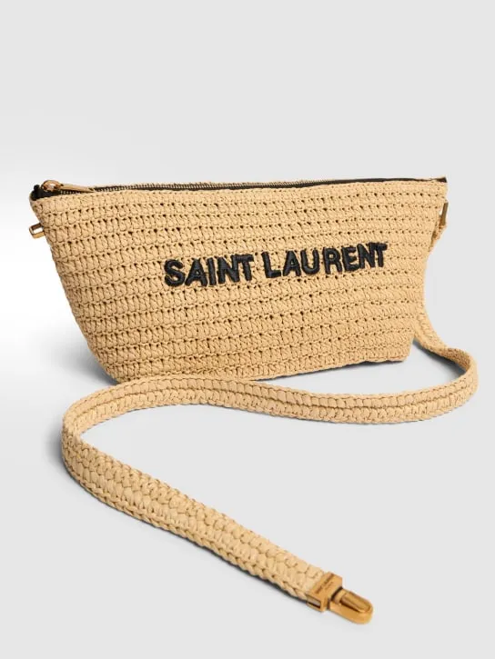 Saint Laurent   Tuc raffia effect crossbody bag 