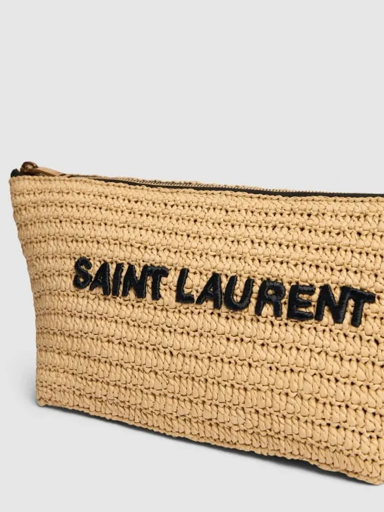 Saint Laurent   Tuc raffia effect crossbody bag 