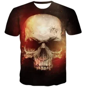 Skull T-shirt Men Skeleton Tshirts Casual War T-shirts 3d Black Tshirt Printed Rock T shirts Funny Short Sleeve Fashion Mens