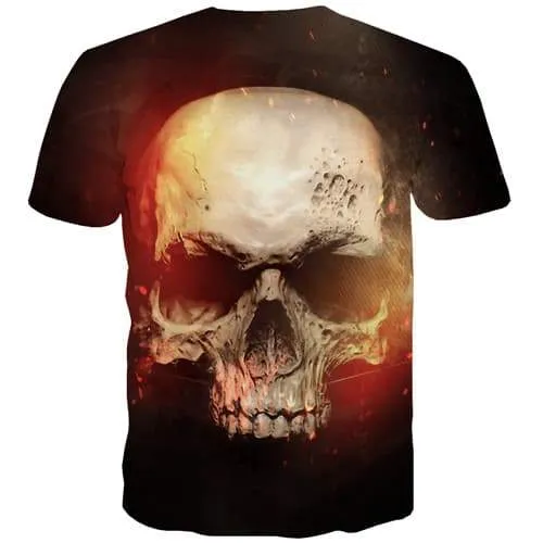 Skull T-shirt Men Skeleton Tshirts Casual War T-shirts 3d Black Tshirt Printed Rock T shirts Funny Short Sleeve Fashion Mens