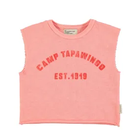 sleeveless t'shirt | pink w/ "camp tapawingo" print