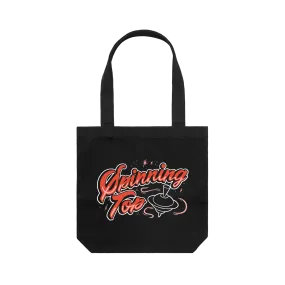 Spinning Top / Black Tote Bag