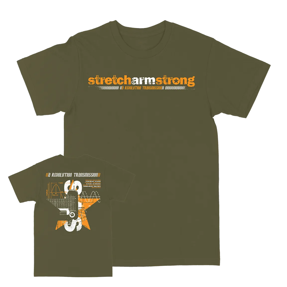 Stretch Arm Strong "Transmission Demolition" Military Green T-Shirt