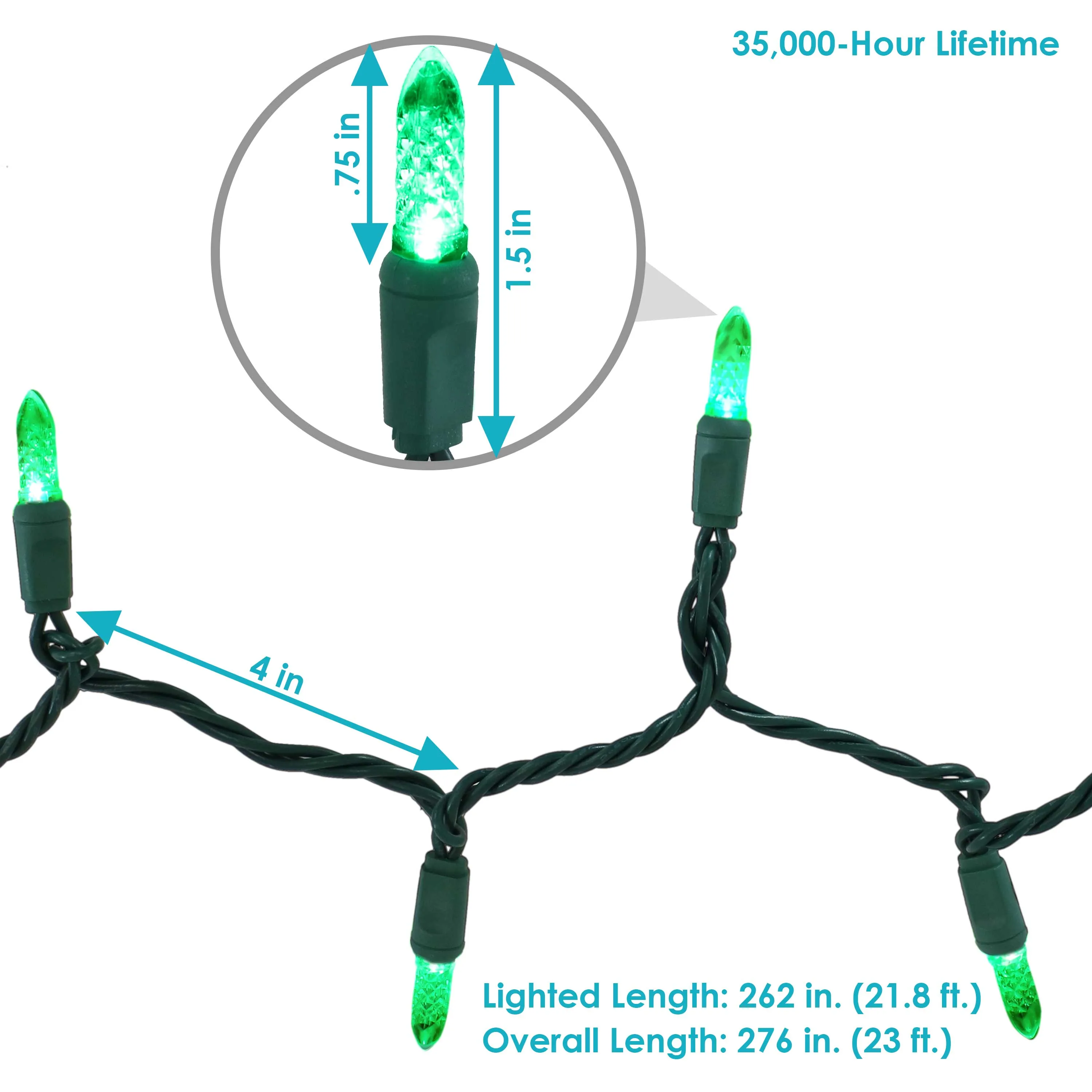 Sunnydaze 70-Count M6 Faceted LED Outdoor String Lights