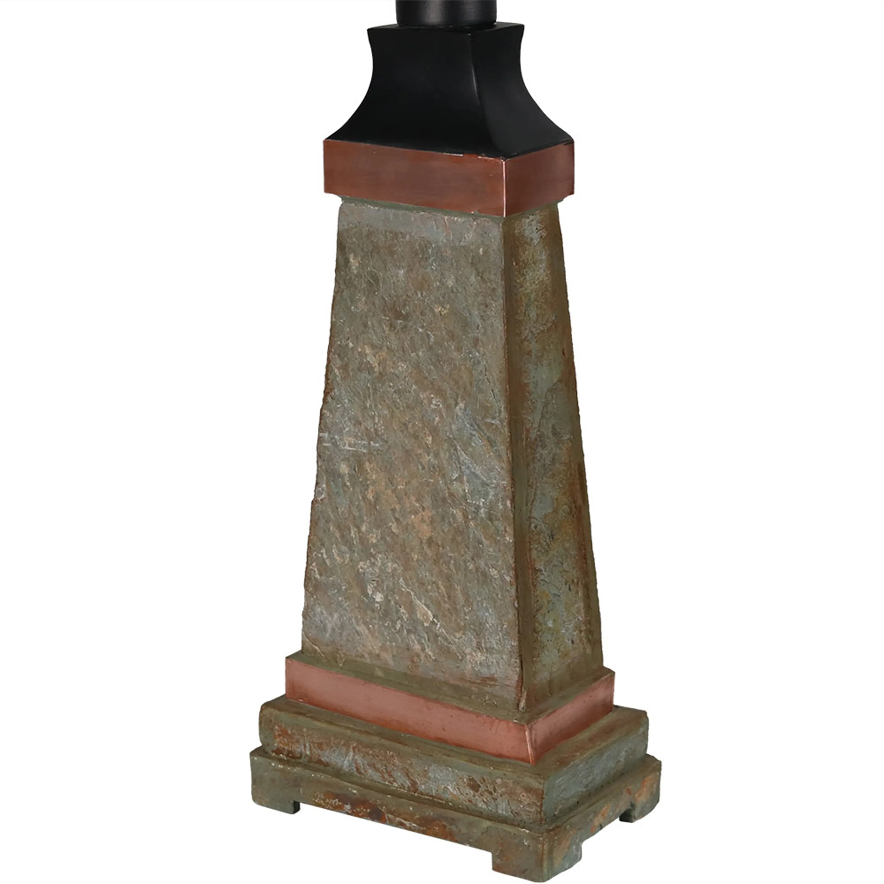 Sunnydaze Copper Trimmed Slate Outdoor Table Lamp - 30" H