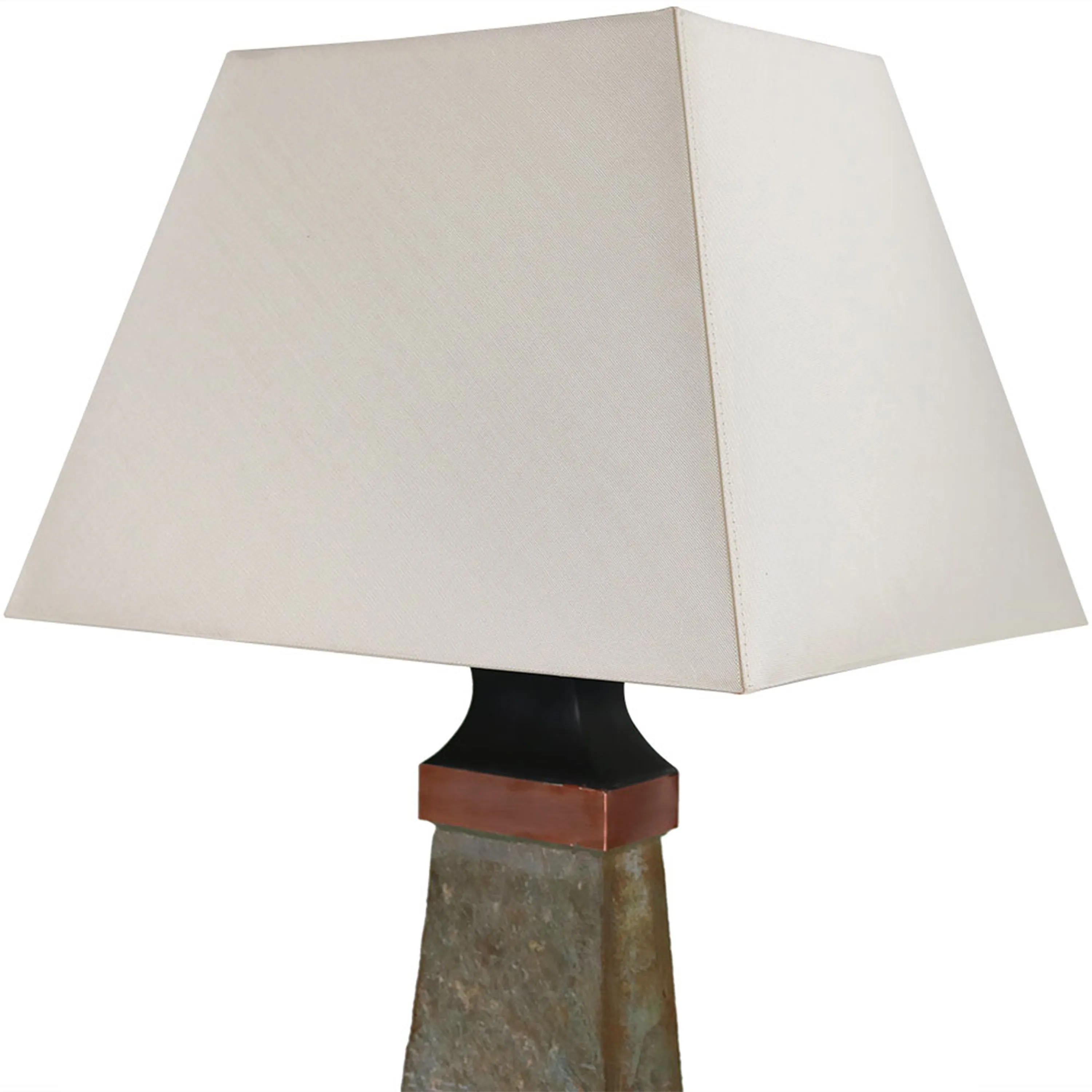 Sunnydaze Copper Trimmed Slate Outdoor Table Lamp - 30" H