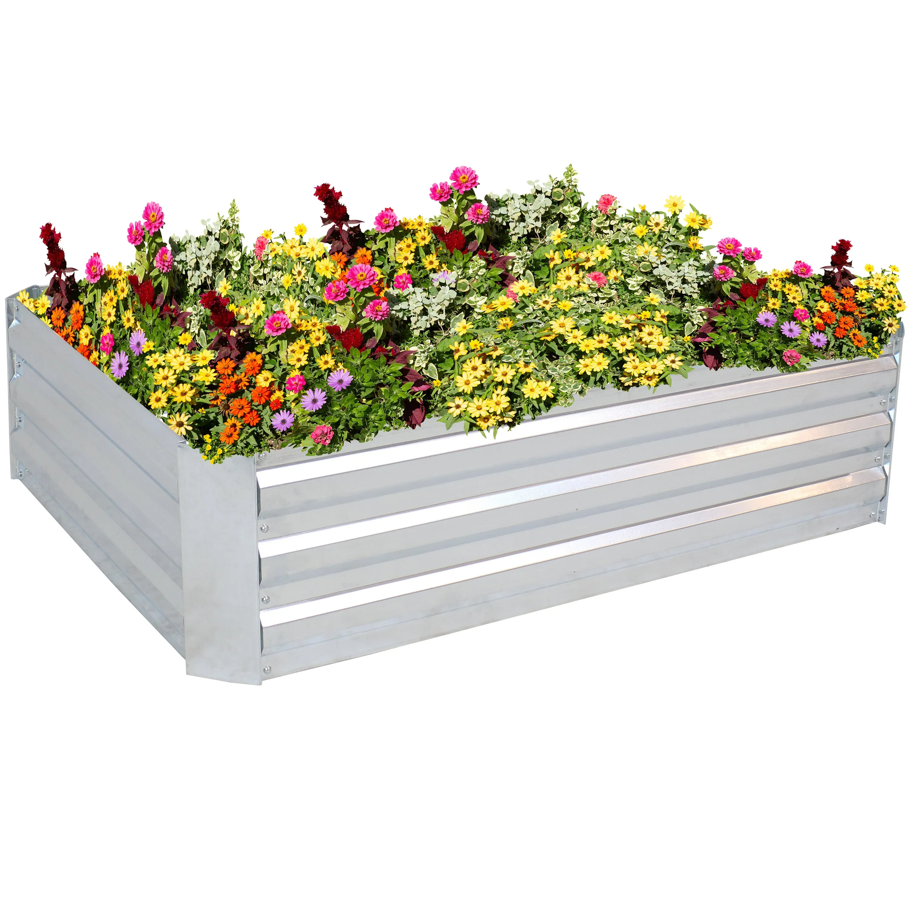 Sunnydaze Galvanized Steel Raised Garden Bed - Large Rectangle - 47"