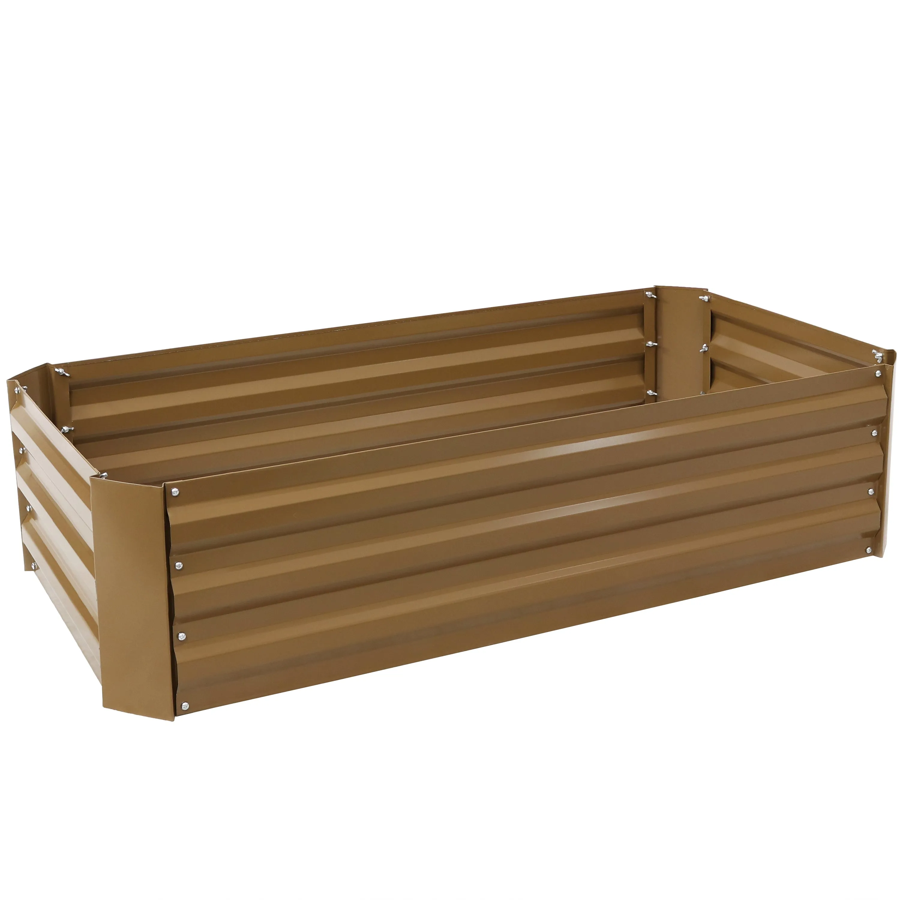 Sunnydaze Galvanized Steel Raised Garden Bed - Rectangle - 48"