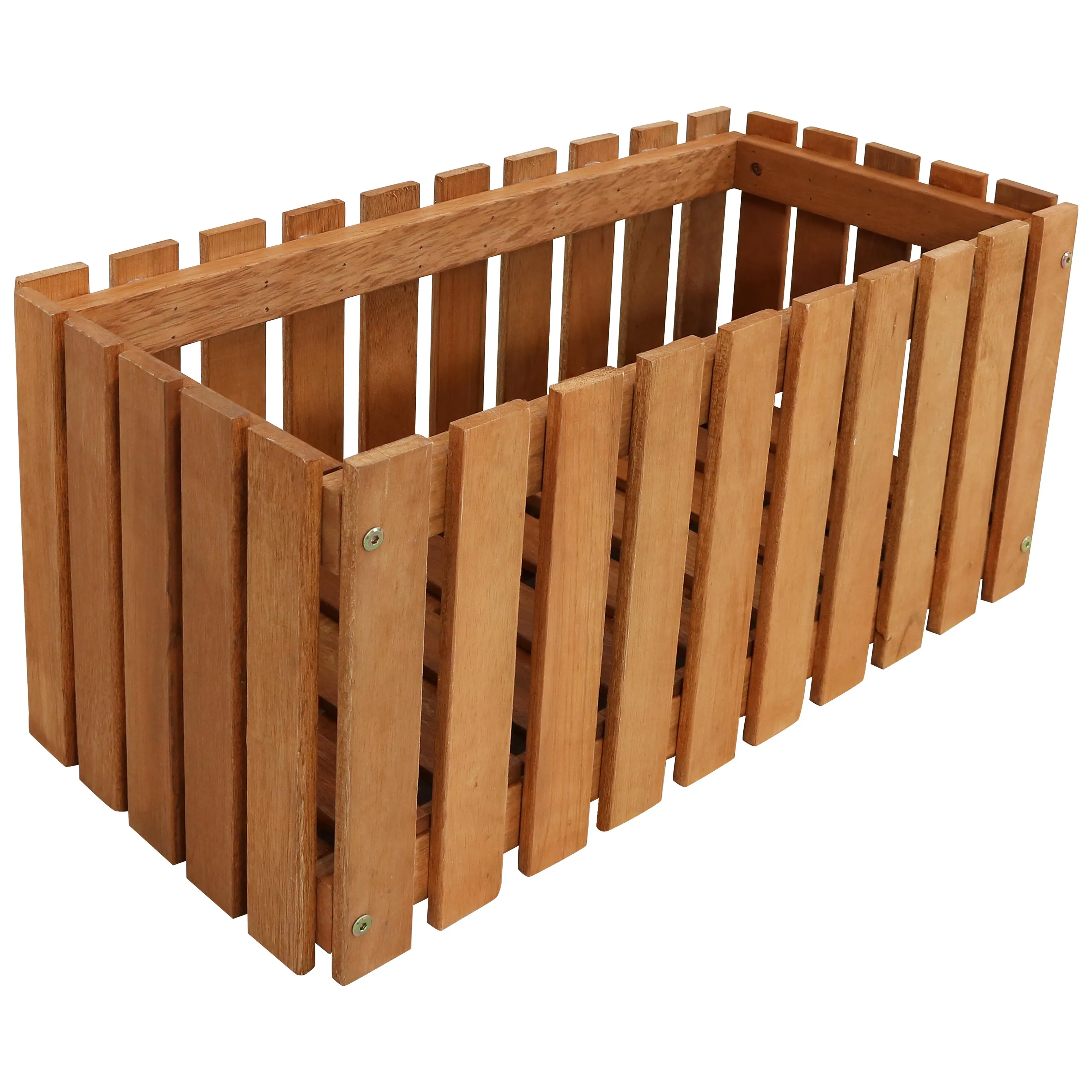 Sunnydaze Meranti Wood Picket Style Outdoor Planter Box - 24"