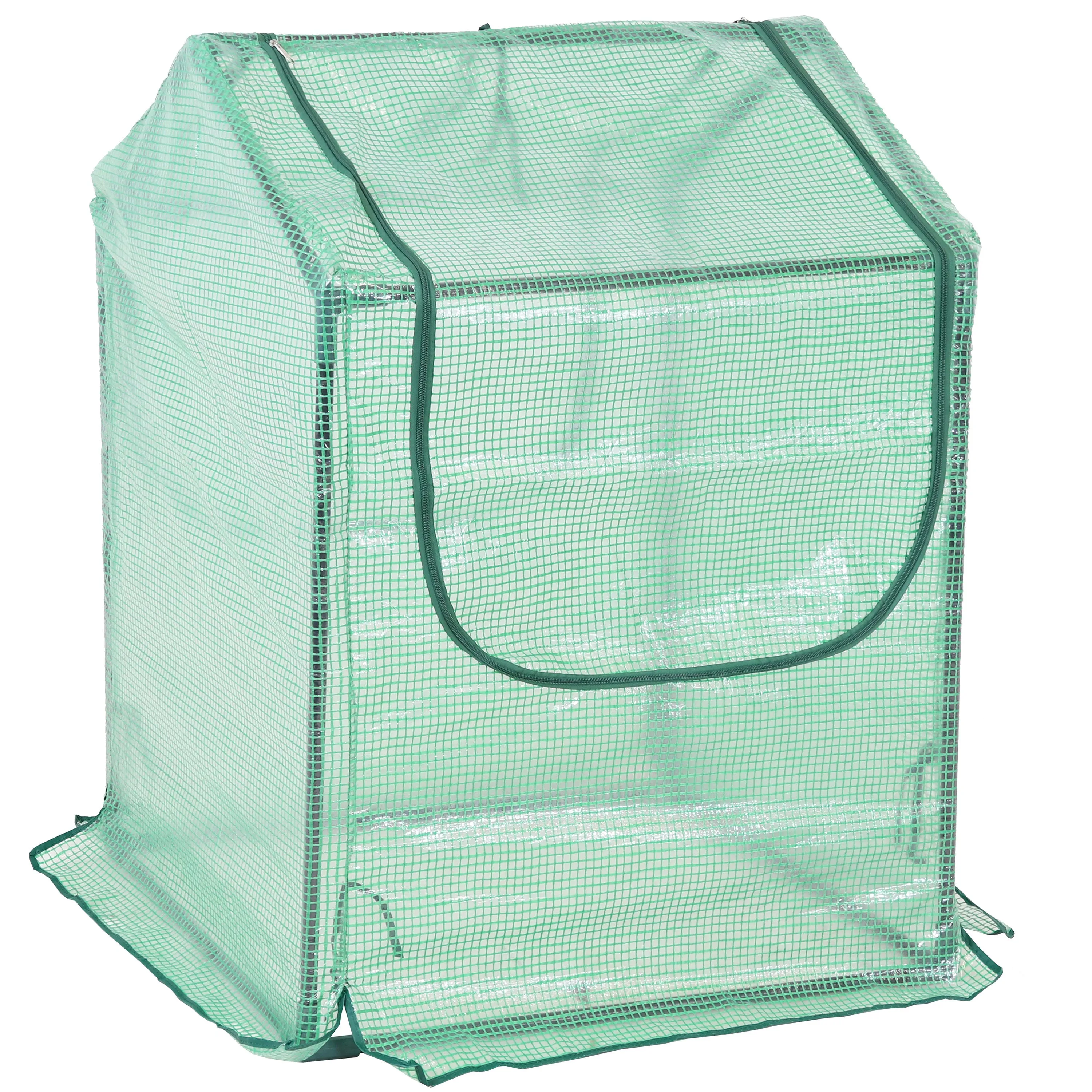 Sunnydaze Mini Greenhouse with 2 Side Doors - Green