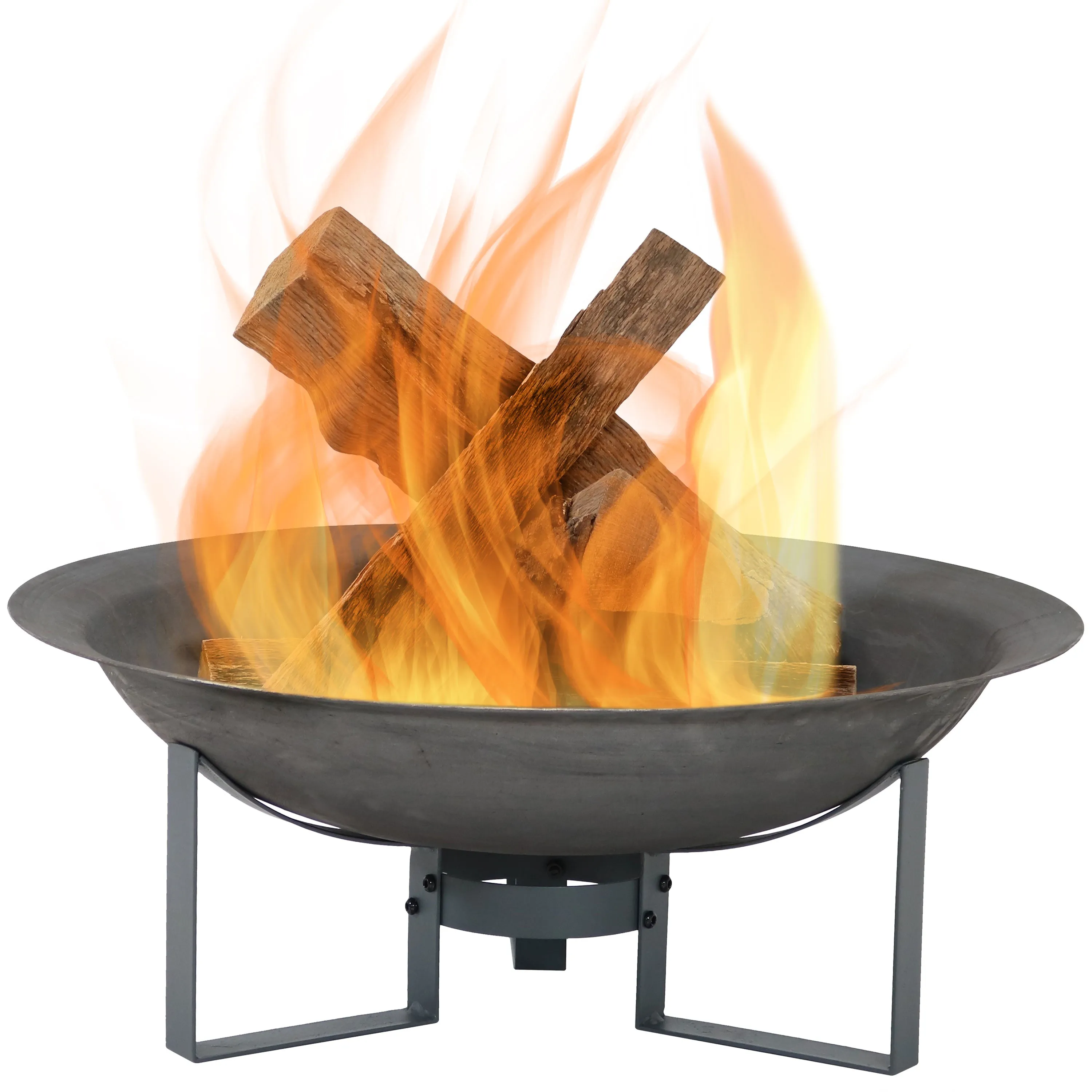 Sunnydaze Modern Cast Iron Fire Pit Bowl with Stand - 23" Diameter