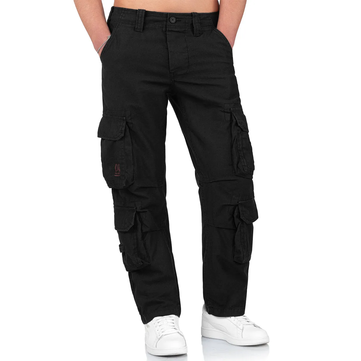 Surplus Airborne Slim Fit Cargo Trousers Black