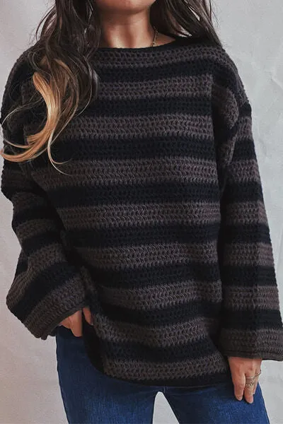 TEEK - Striped Dropped Shoulder Sweater