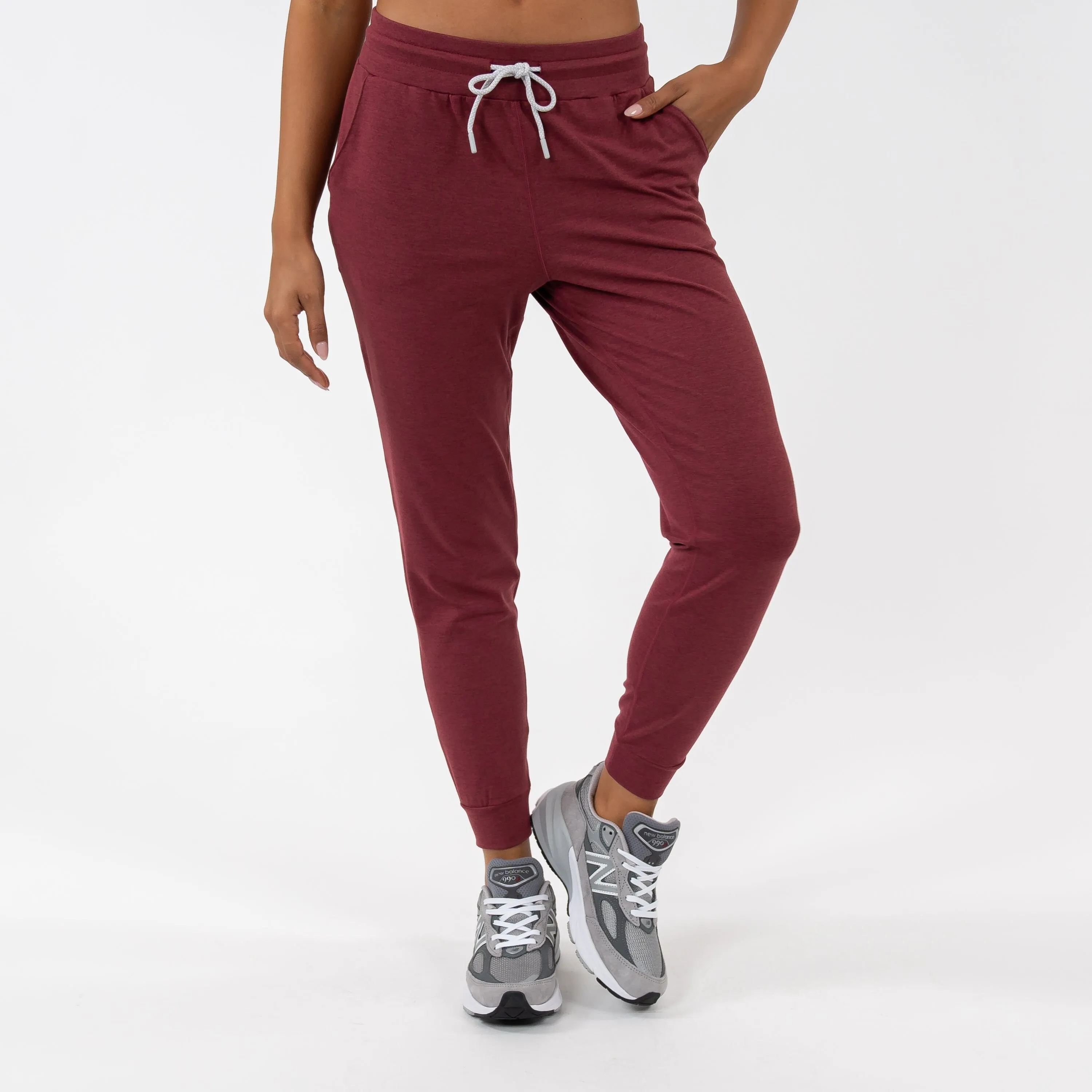 Tempo Performance Jogger | Heather - Red Card Red/Merlot