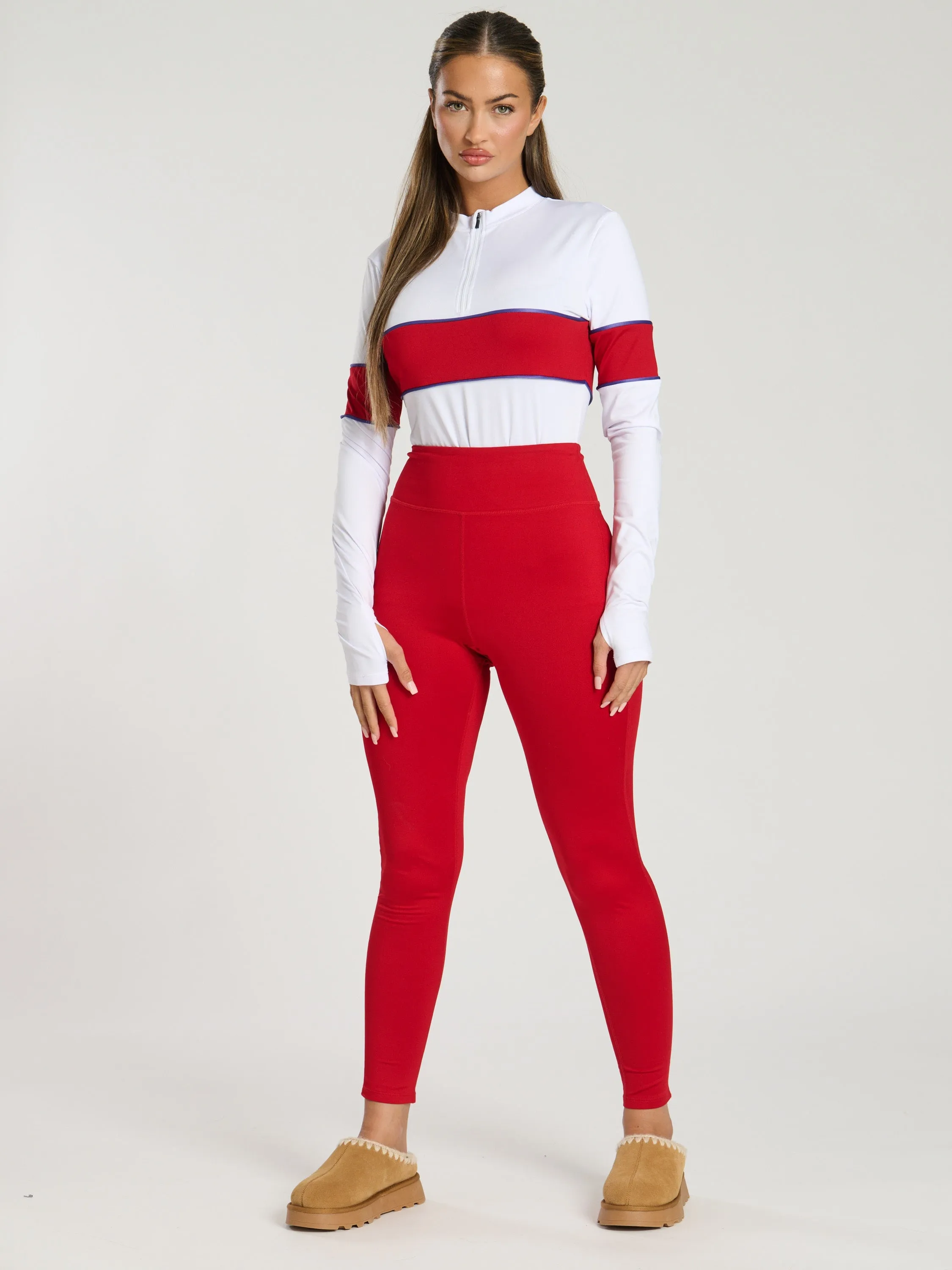 The 'Alpine' base layer legging in cherry