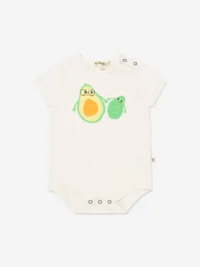 The Bonnie Mob Baby Organic Cotton Avocado Bodysuit in Ivory