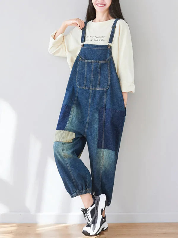 The Kellianne Patched Denim Overalls Dungarees