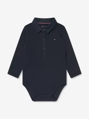 Tommy Hilfiger Baby Boys Rib Collar Bodysuit in Navy