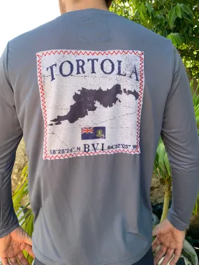 Tortola Flag Patch UPF50 Shirt - Voyage Grey