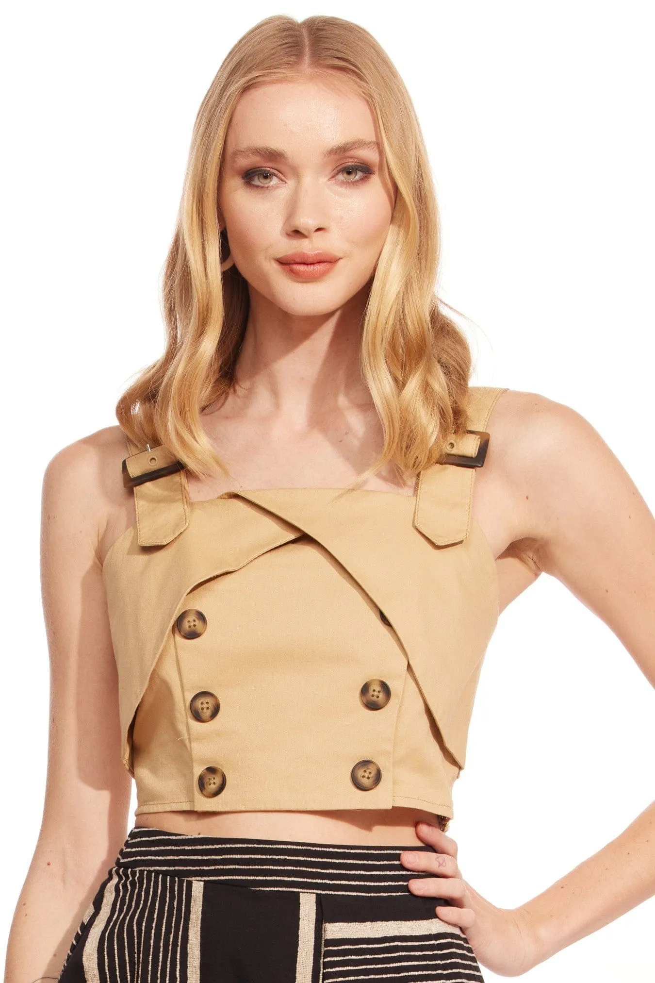 Trench Buttoned Blouse - Light Sand