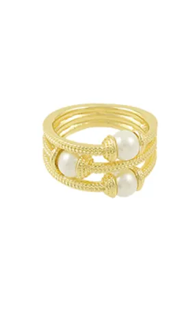 Triple Layer Pearl Ring