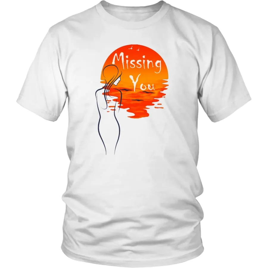 Valentines Shirt Missing You" Mens Womens|Couple Valentines Day Shirts (12 colors)