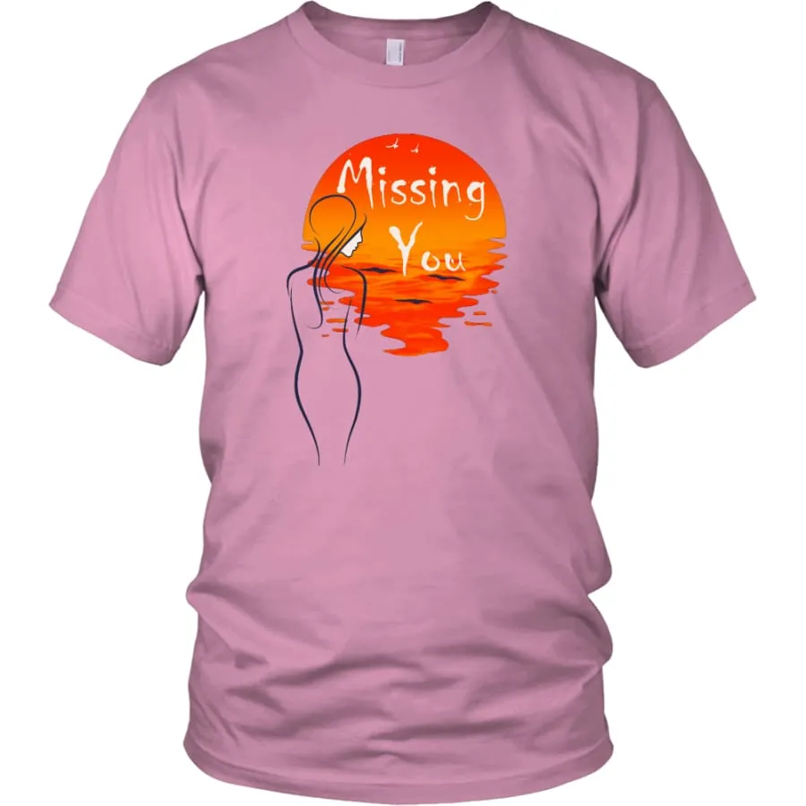 Valentines Shirt Missing You" Mens Womens|Couple Valentines Day Shirts (12 colors)