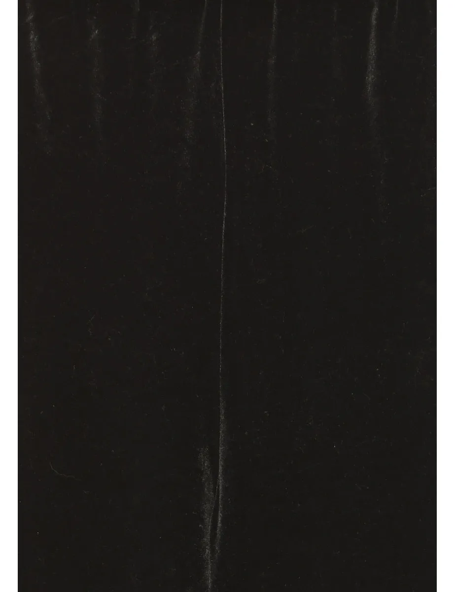 Velvet Fabric Black Classic Trousers - W30 L32