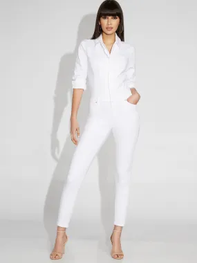 White Denim Jumpsuit