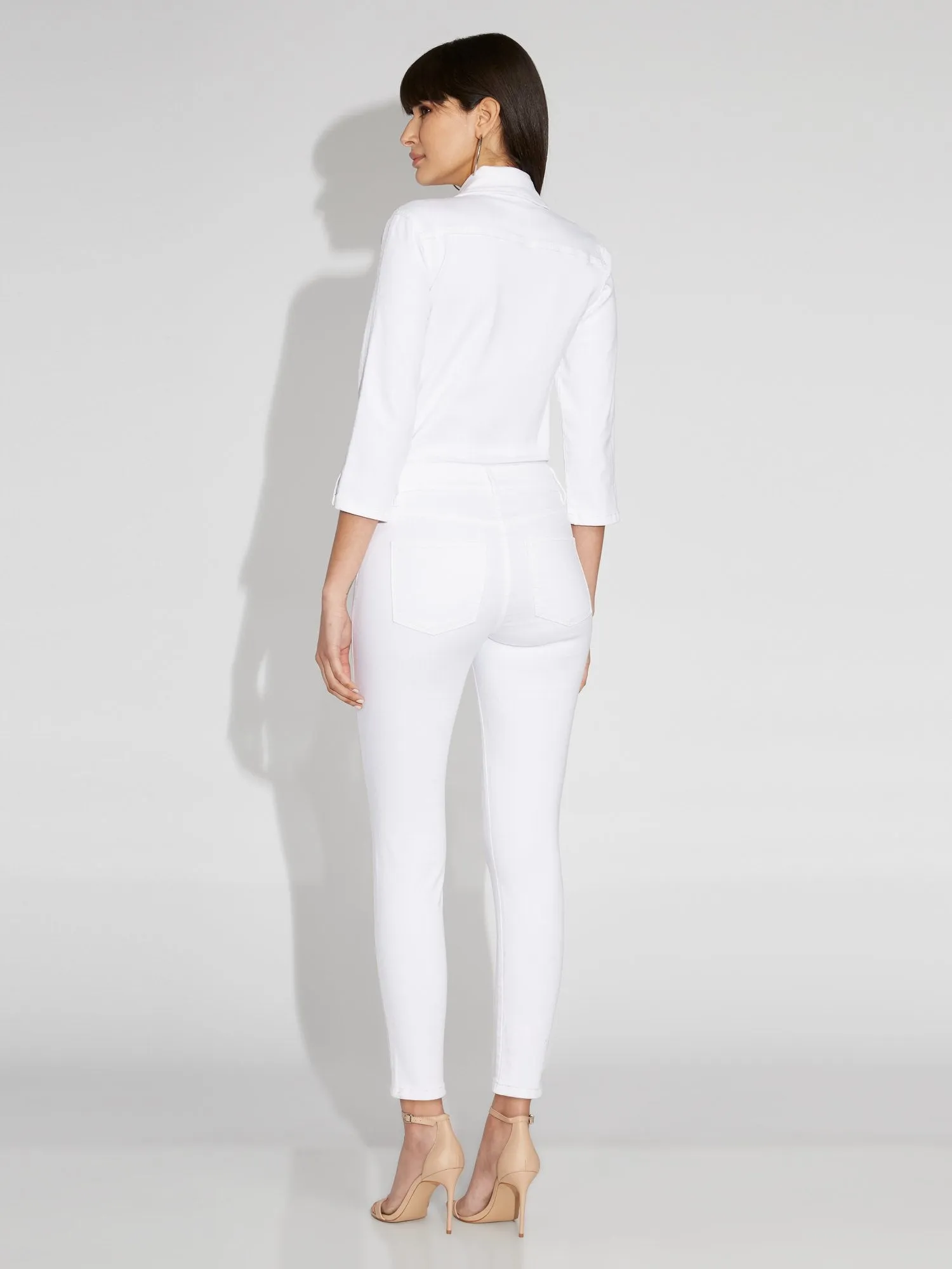 White Denim Jumpsuit