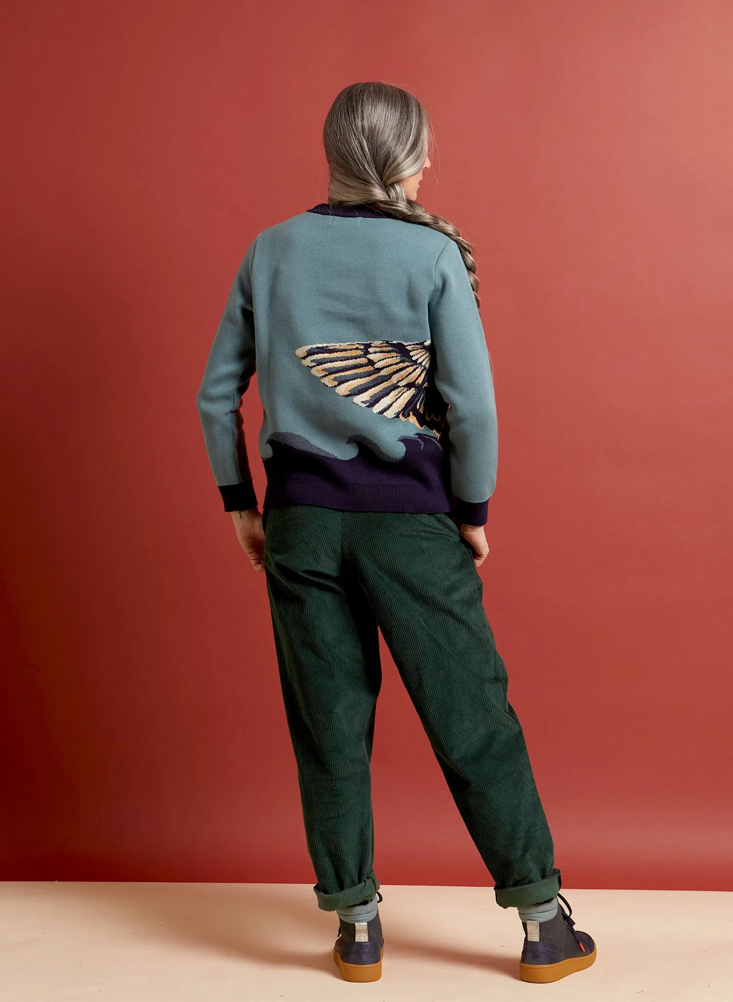 Wilma - Bottle Green Corduroy Trousers