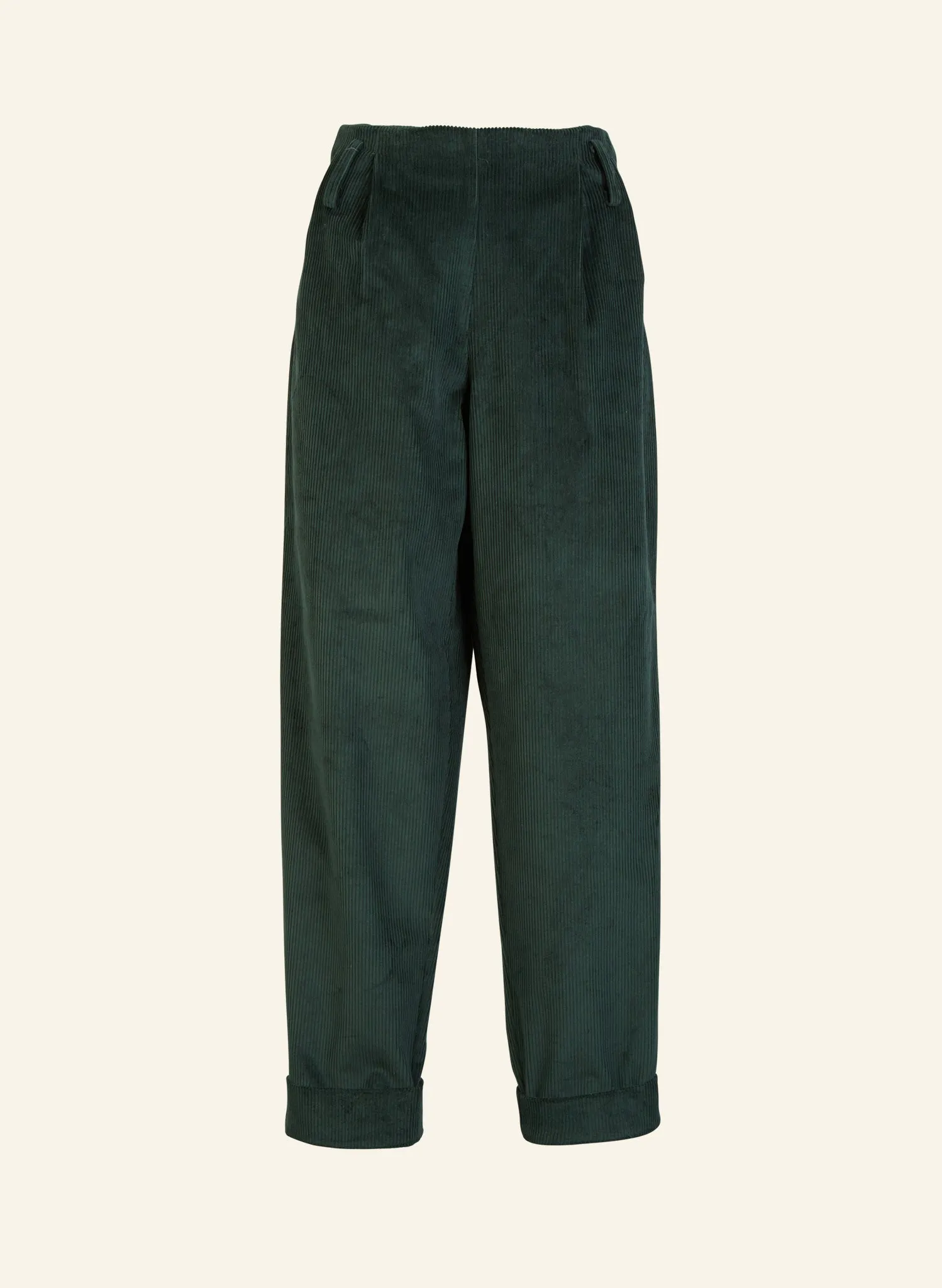 Wilma - Bottle Green Corduroy Trousers