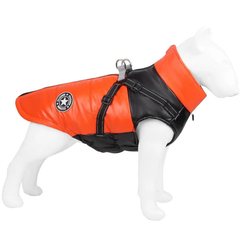 Windproof And Warm Reflective Webbing Big Dog Cotton Coat Pet Clothing