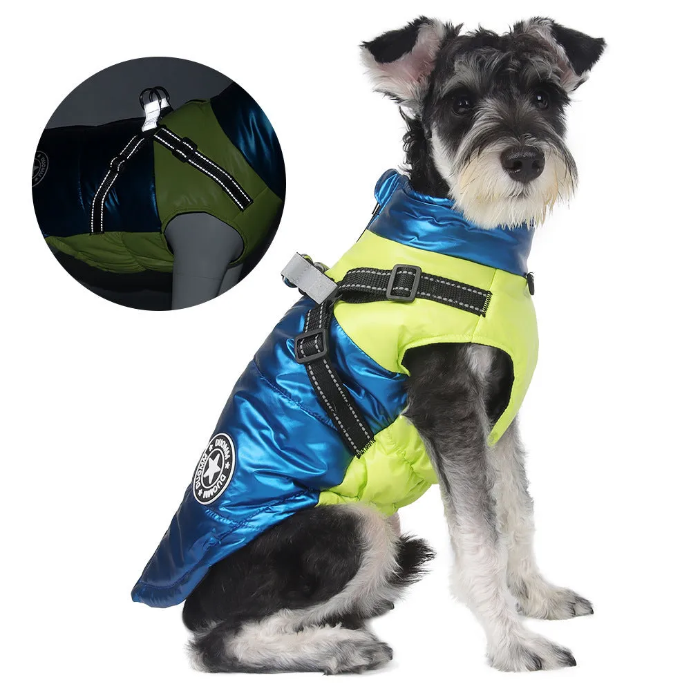 Windproof And Warm Reflective Webbing Big Dog Cotton Coat Pet Clothing