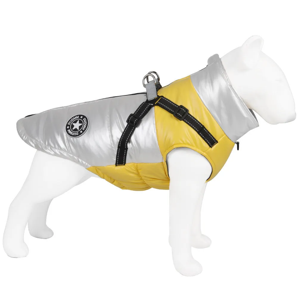 Windproof And Warm Reflective Webbing Big Dog Cotton Coat Pet Clothing