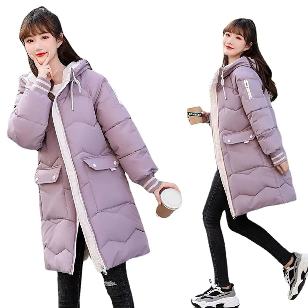 Women Winter Down Padded Jacket 2022 New Women Warm Thick Cotton Coat Korean Loose Hooded Parkas Female Outwear Winter Jacket