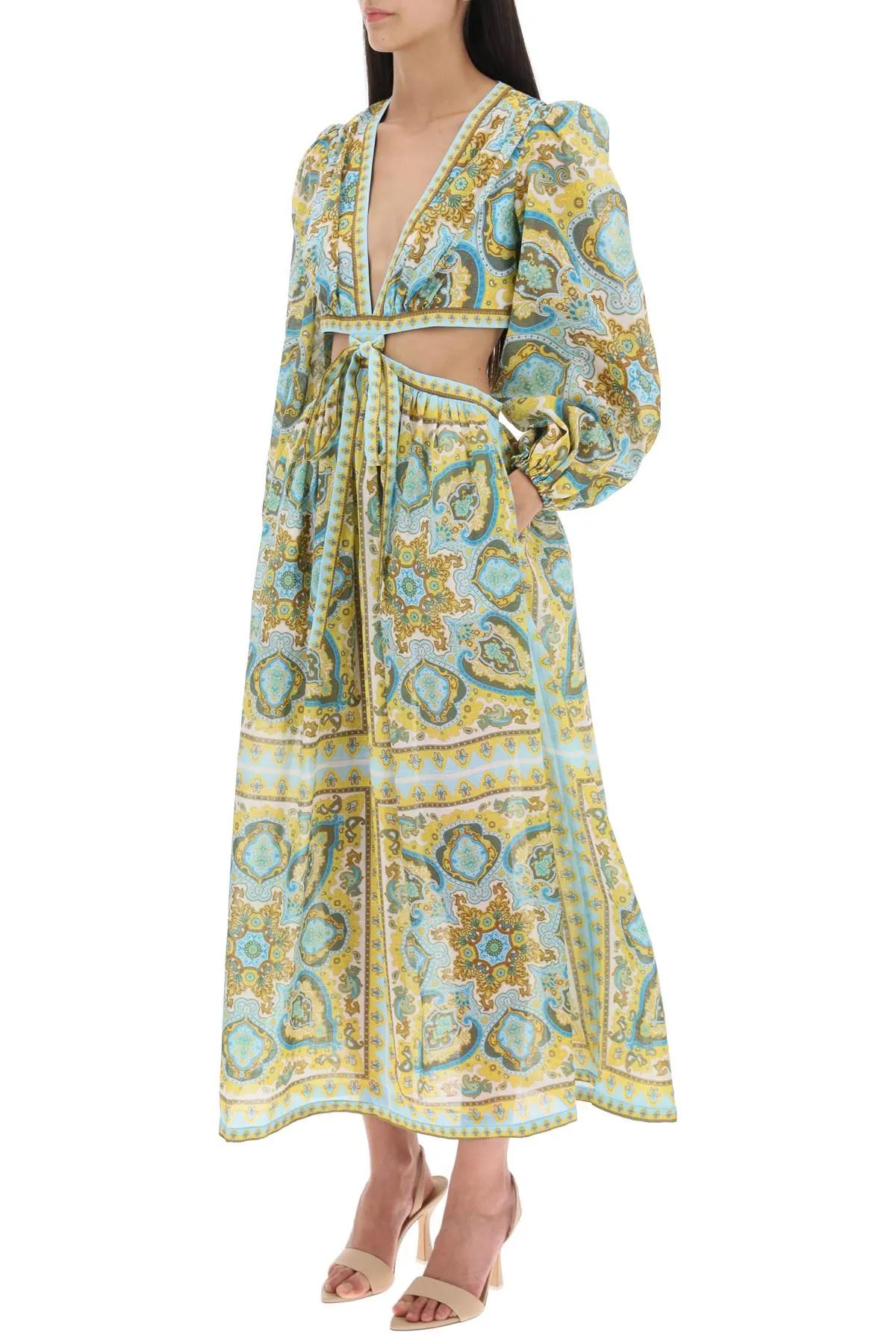 Zimmermann 'Halcyon' Midi Dress In Paisley Cotton